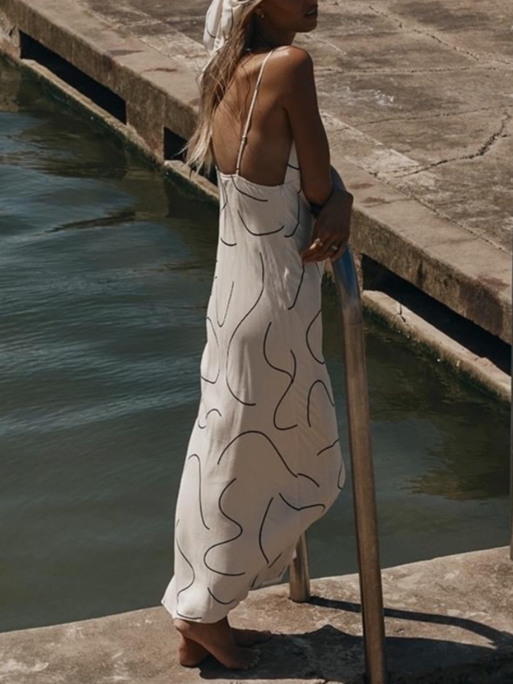 DISSH Luna Slip Dress with Black Line Art - Picture 5 of 15